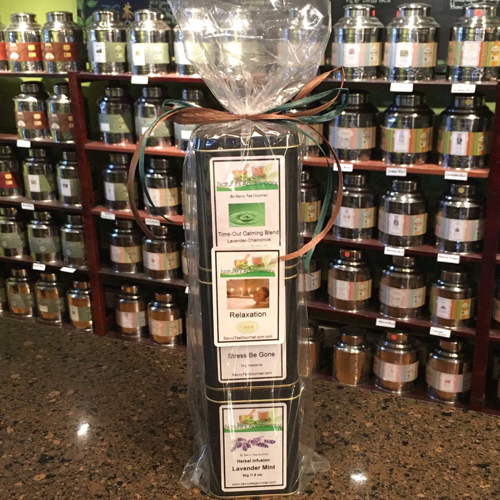 Relaxation Three Tin Tower Tea Gift Set