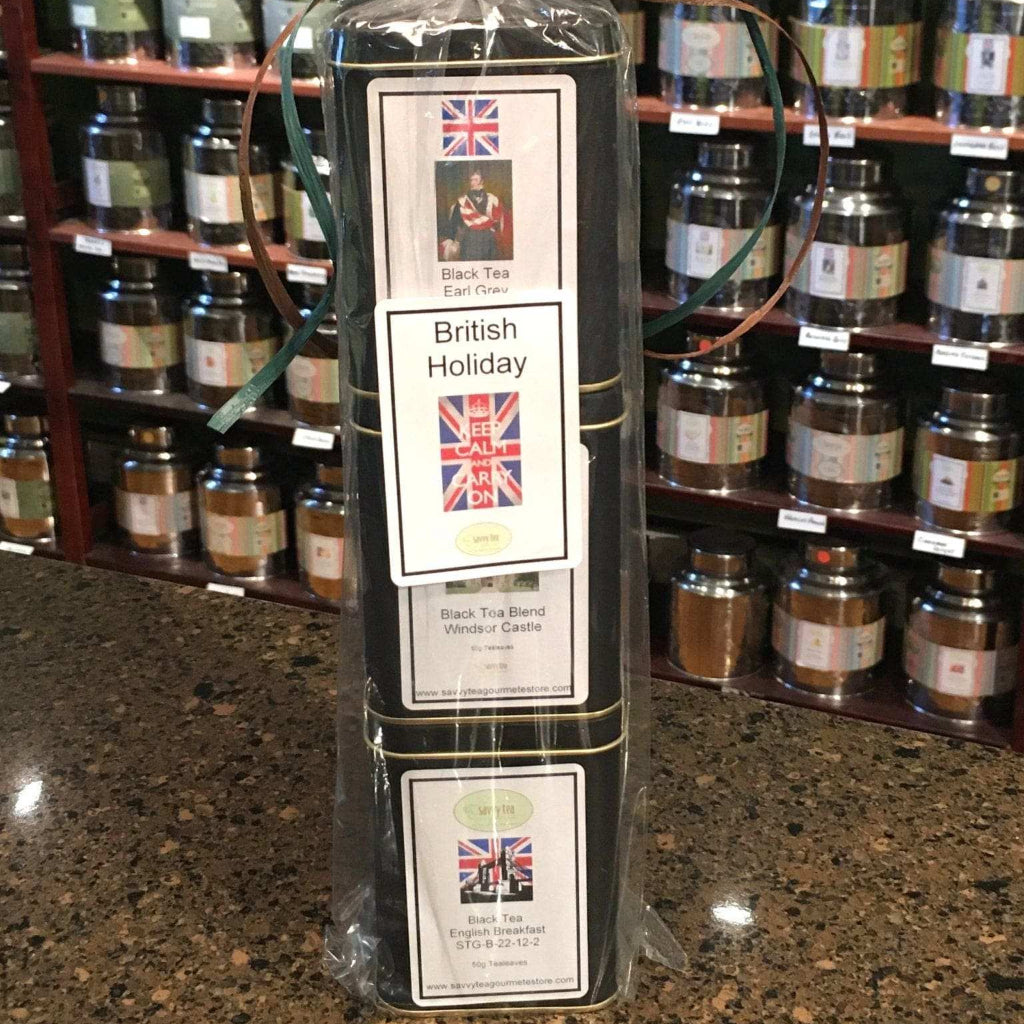 British Holiday Three Tin Tower Tea Gift Set