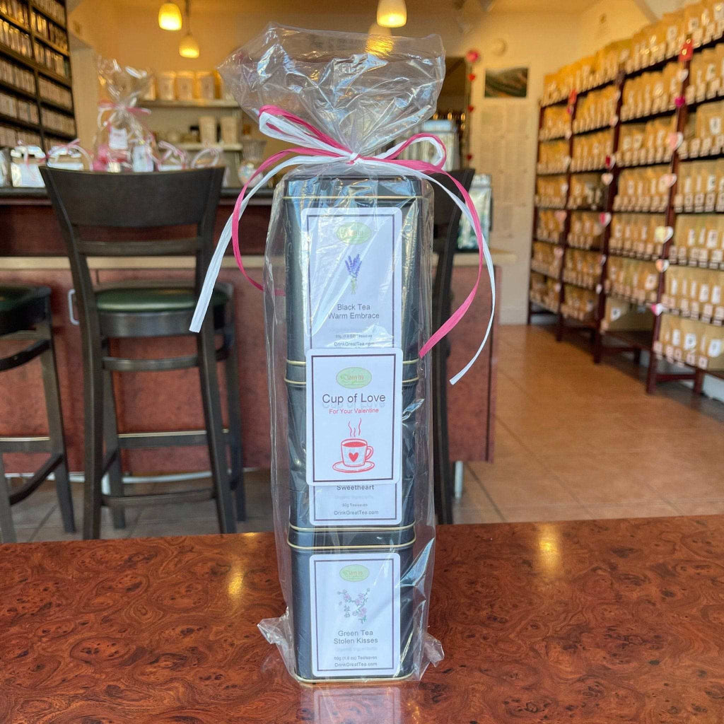Cup of Love Three Tin Tower Tea Gift Set
