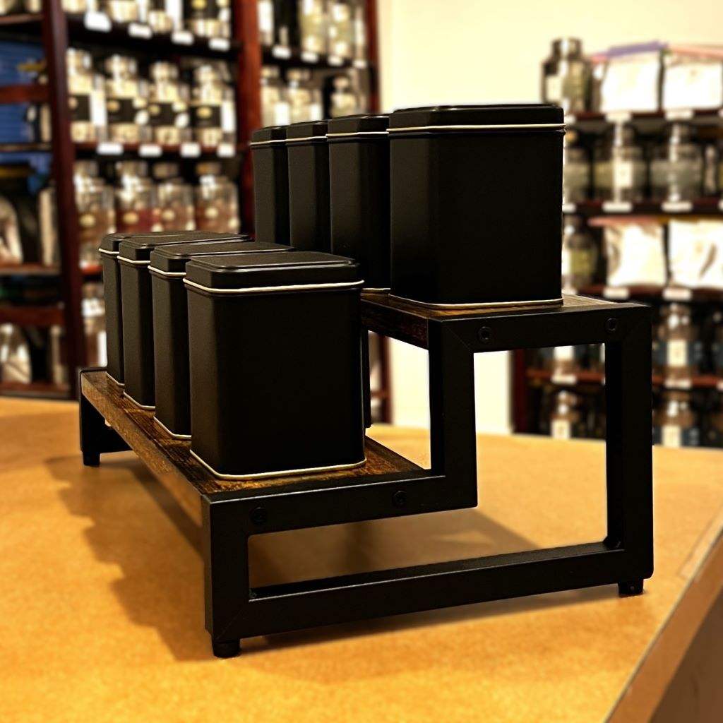 Tea Display Example Tea Storage - Eight-Tin Tea Storage Shelf Display | Drink Great Tea