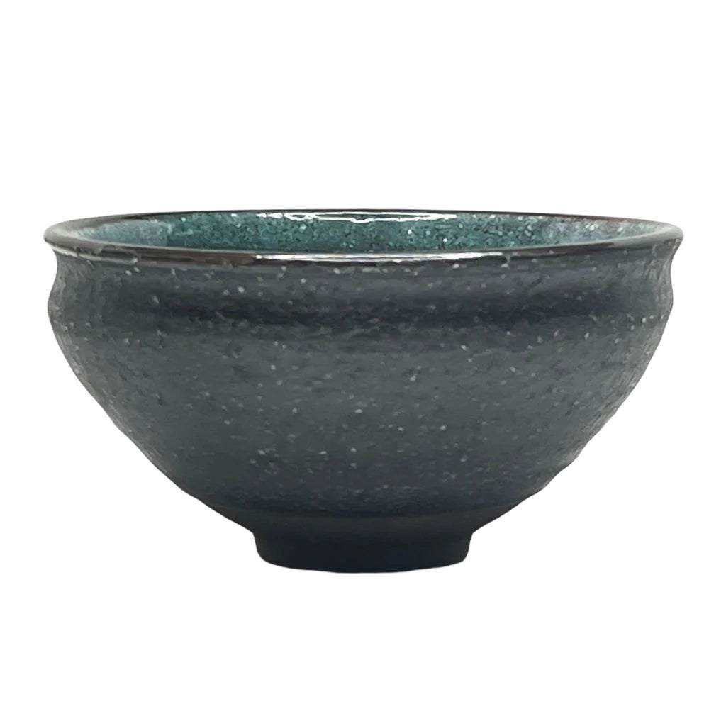 Speckled Turquoise Matcha Bowl Side View