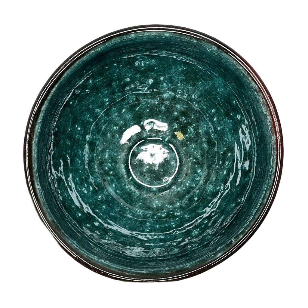 Speckled Turquoise Matcha Bowl Top View