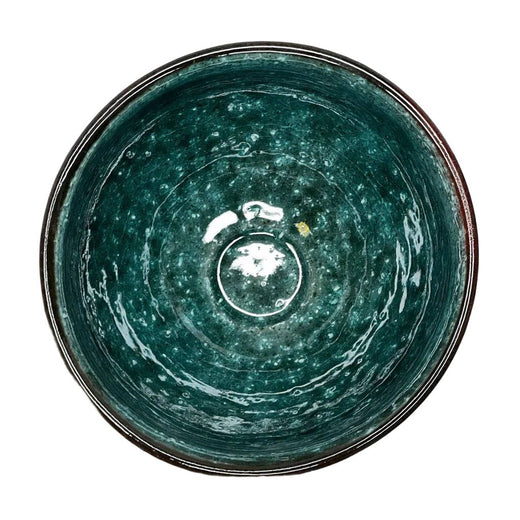 Speckled Turquoise Matcha Bowl Top View