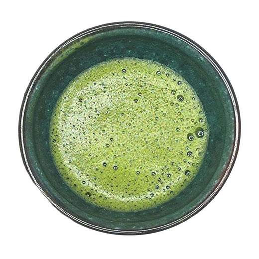 Speckled Turquoise Matcha Bowl with Matcha Broth