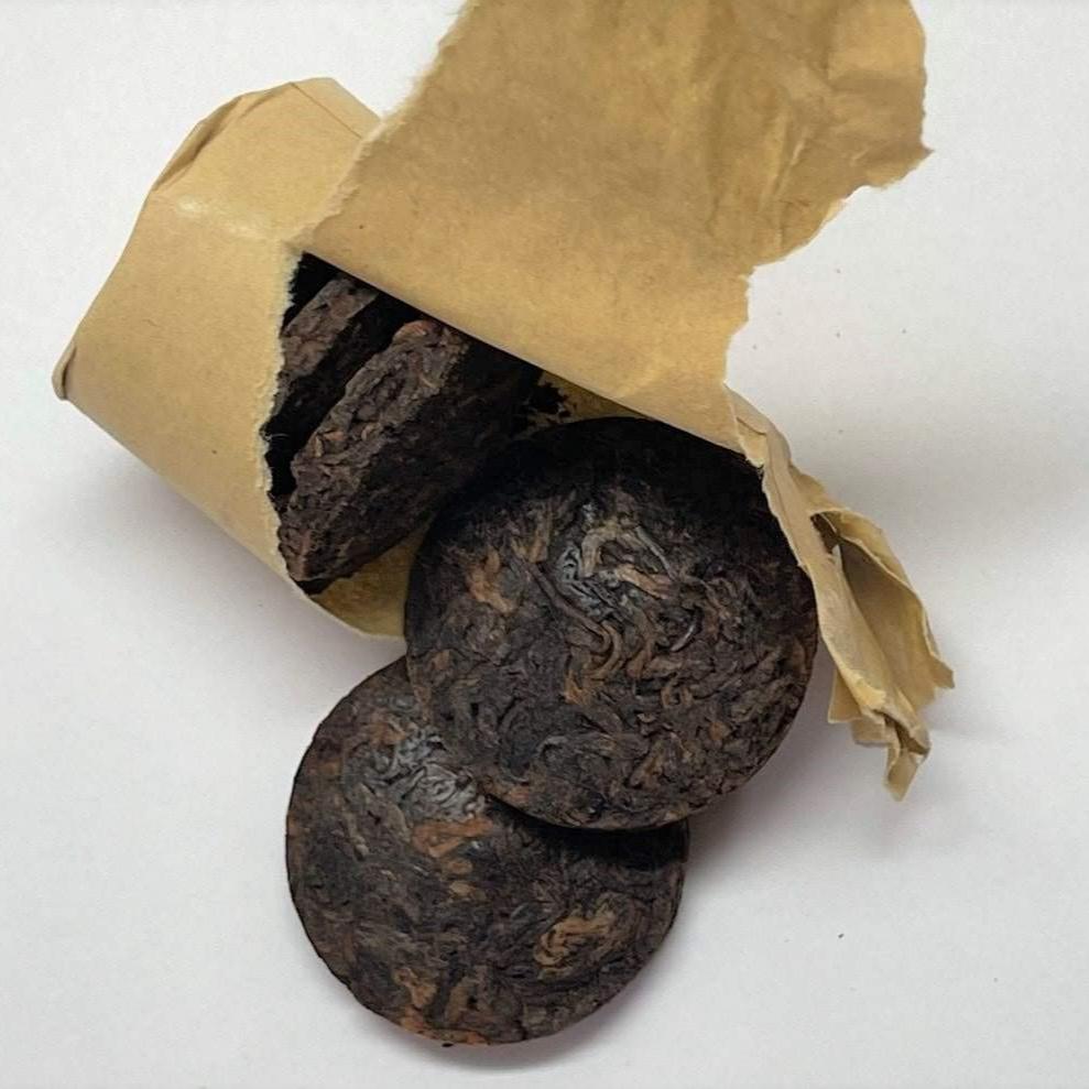 Ancient Tea Tree Shu Pu erh Tea Large Leaf Coin - Drink Great Tea