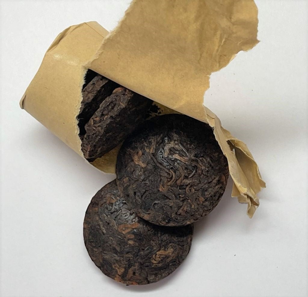 Ancient Tea Tree Organic Shu Pu'er Large Leaf Coin - Drink Great Tea