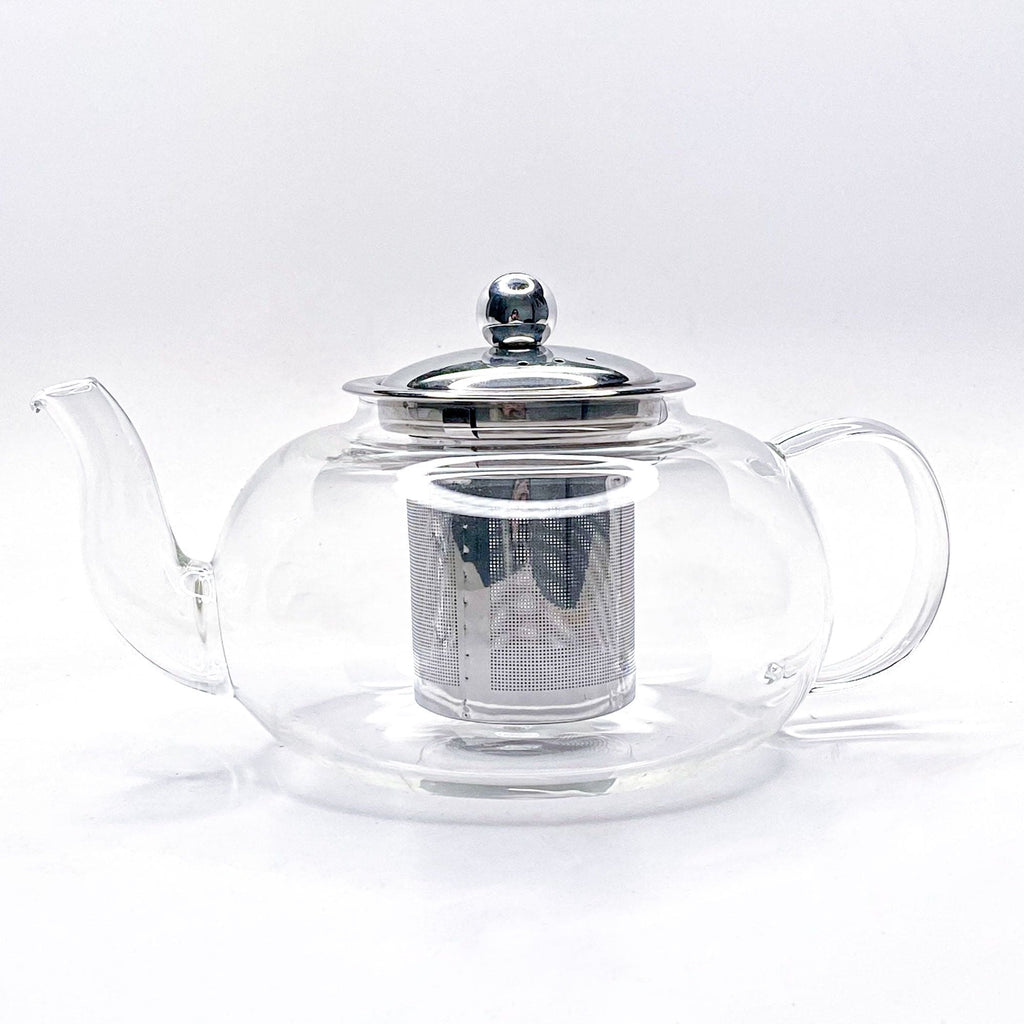 Glass Tea Pot, Stainless Steel Infuser 27 oz - Drink Great Tea